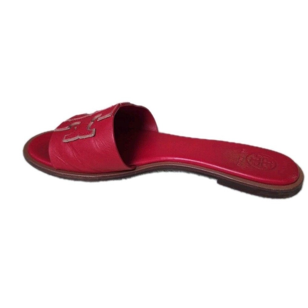 Tory Burch Miller Red Leather Slide Sandals, Womens Size 7.5 - Picture 6 of 10